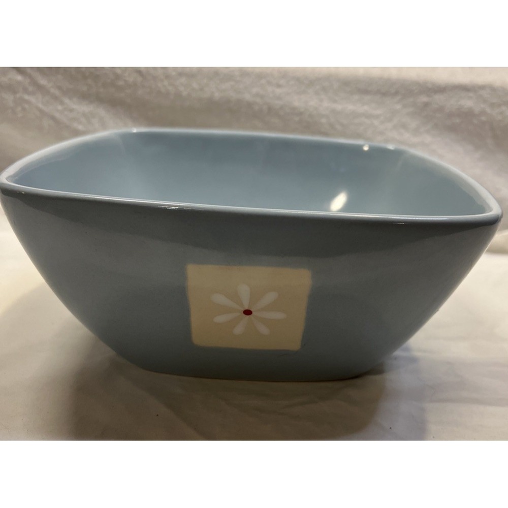 Pfalzgraff Dazee Sky Serving Bowl Blue Flower Square 8"veggie Side Dish